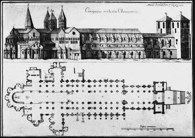 plano-de-la-abad-a-de-cluny-iii-levantada-en-borgo-a-francia-grabado