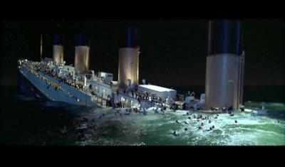 The Titanic was sinking fast when the last lifeboat had left. People ...