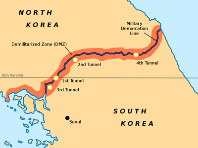 Division of Korea Following the end of World War 2 (August 17 1945).