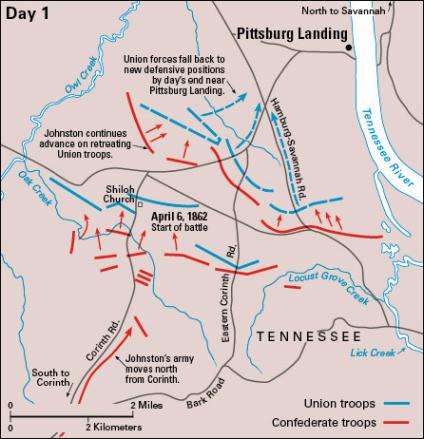 Woodworth,Steven. “ day one Battle of Shiloh.” World Book Online. World ...