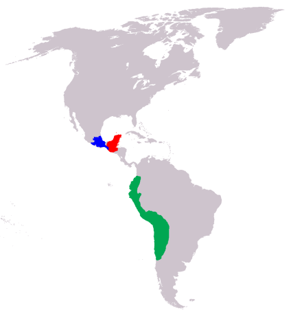A map showing the territories of the Incas, Mayans and Aztecs (Wikimedia)