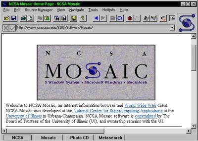 First Computer Web Interface First graphical browser.