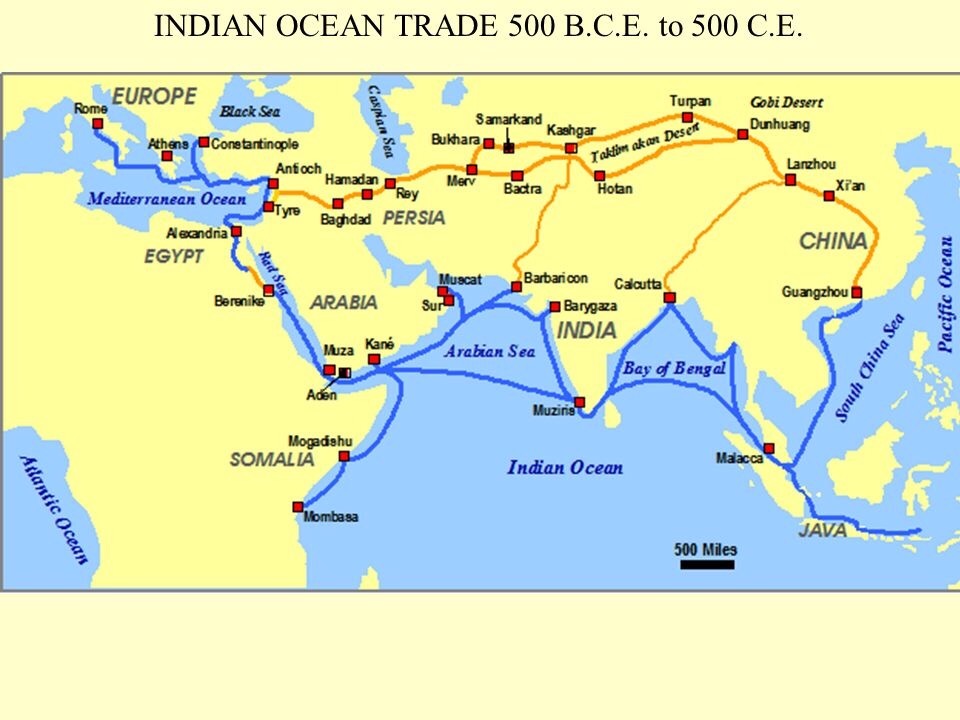 The Indian Ocean trade routes connected Southeast Asia, India, Arabia ...