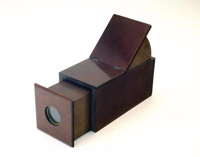 the Box form of the camera obscura was invented by Johann Zahn in 1685 ...