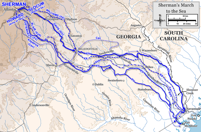 Map Of The Savannah Campaign Drawn By Hal Jespersen Graphic Source File Is Available At