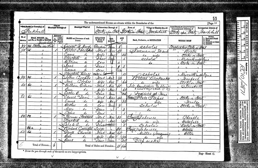 In 1871 John Cooper 1797 Was Living With His Wife Jane At Shelton New ...