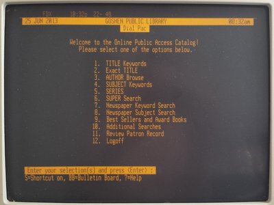 A Wyse WY-60 serial terminal displaying Dynix via Telnet. https://en ...