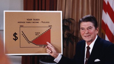 Ronald Reagan as he explained the Tax Reform Act of 1986, one of the biggest pieces of ...