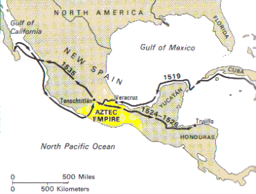 This is the route Hernan Cortes took.