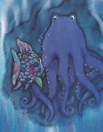 Then, Rainbow Fish talked to the wise octopus.