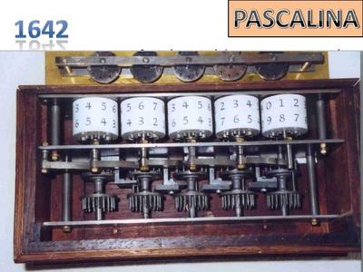 En 1642, Pascal, desarrolló una calculadora de ruedas giratorias, solo ...