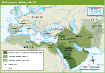 Spread Of Islam Map 632 750