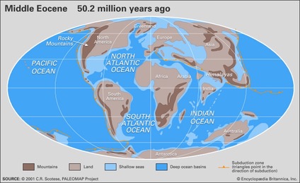 Continents of the Tertiary Period