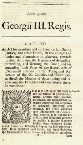 Stamp Act 1765 Essays