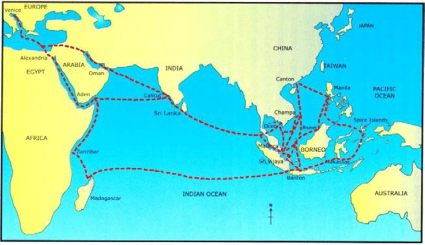 Ancient main spice trade routes