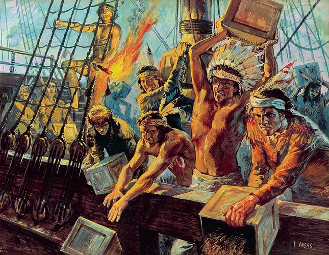 This is a picture of the Boston Tea Party. The... | Sutori