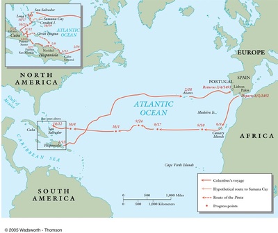 columbus reports on his first voyage summary