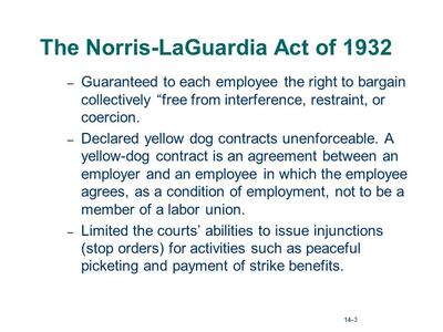 what is a yellow dog contract as described in the norris laguardia act of 1932