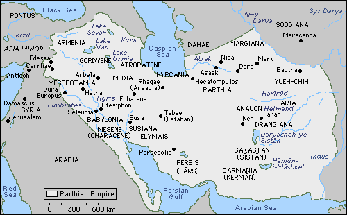 Map Of Parthian Empire Map Of The Parthian Empire At Its Largest Extent. | Sutori