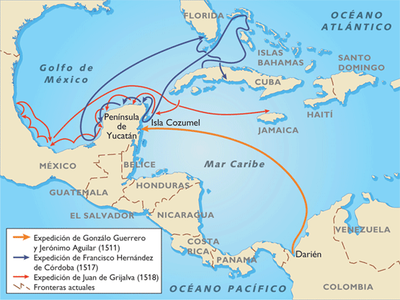 Segunda expedición a México desde Cuba (1518) a cargo de Juan de Grijalva.