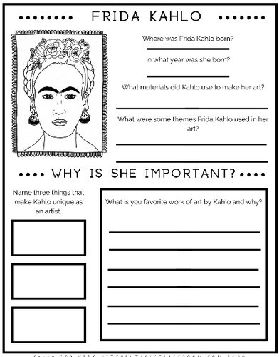Students Will Create A Mural Of Frida To Add To The Classroom Bulletin 