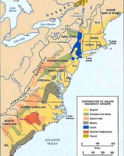 Distribution of the different ethnic groups.