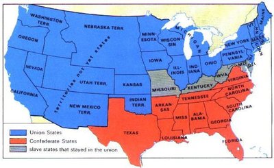 Civil War North And South Map - Map 1860 1