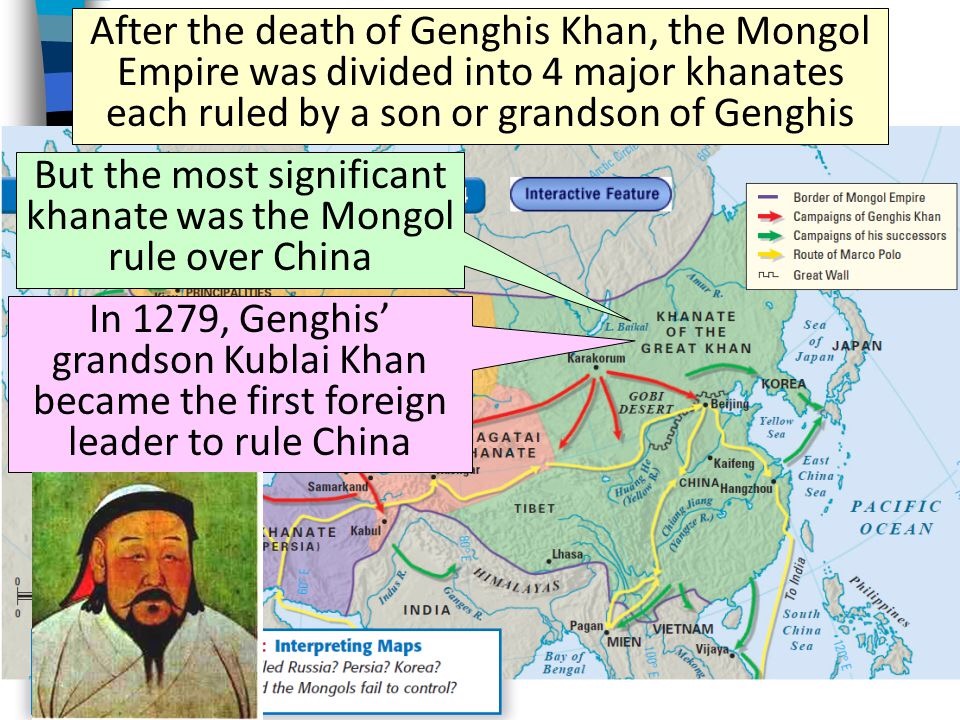 1260 - Genghis Grandson Took Power In The Chinese Part Of The Empire.