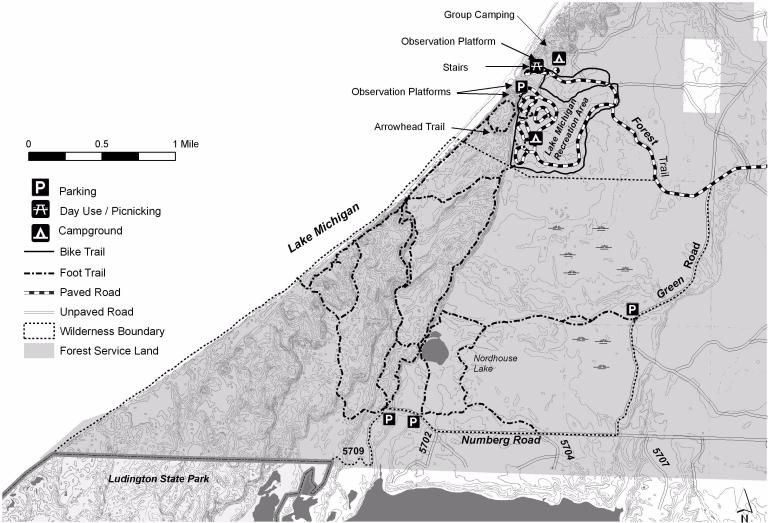 Nordhouse Dunes Hiking Trail Map Trail Map Of Nordhouse Dunes Wilderness Area | Sutori