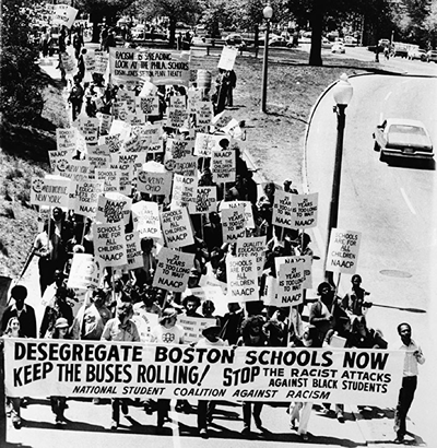 Boston Busing Riot Flag Boston Protest to Desegregate Busing in 75'