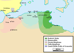 The map shows the Zirid and any other Berber's reign onto Ifriqiya.