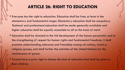 right to education article 26