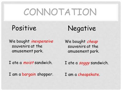 Positive and negative denotation and connotation