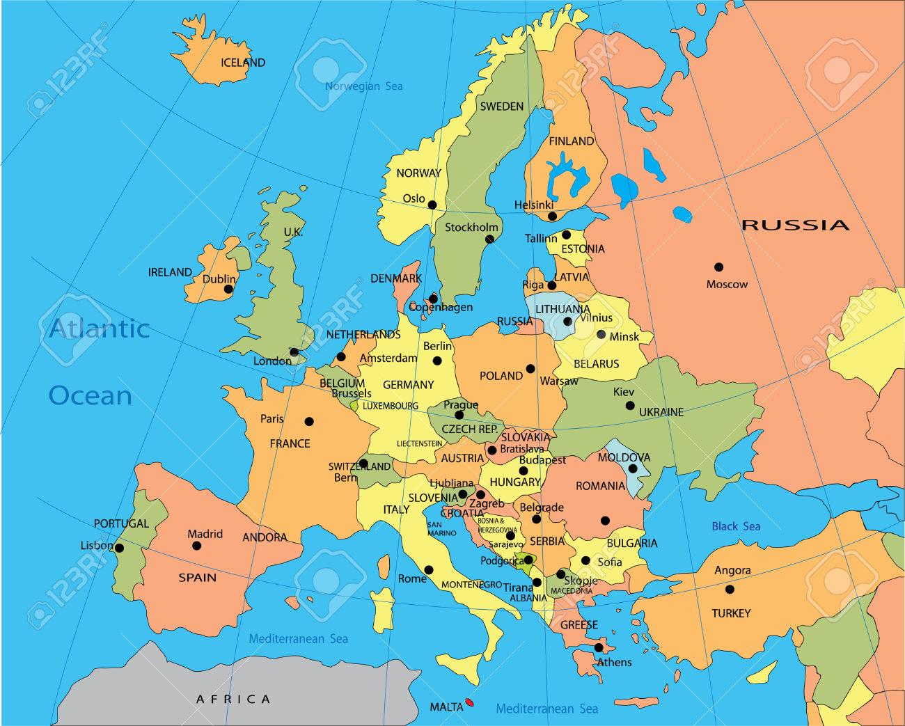 Political Map Of Europe Countries | My XXX Hot Girl