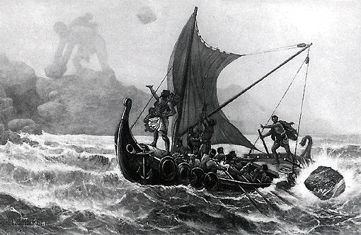odysseus on his ship
