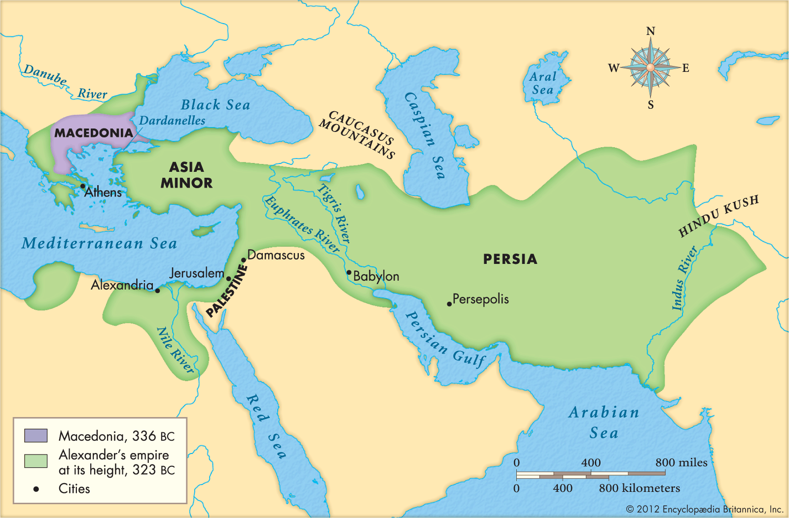 Македония и Персия на карте