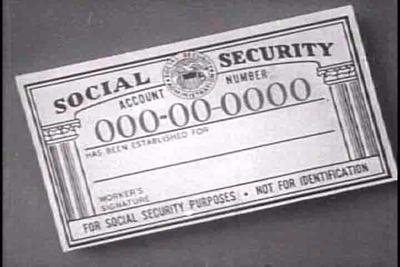 Social security account cards in 1935.