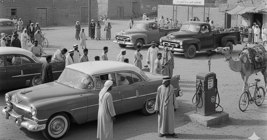 The discovery of oil brought rapid modernization. Cars and trucks began ...