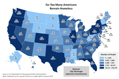 Homless By State Map This is a map of the U.S homeless population.
