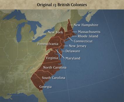 colonies 1750 british sutori founding dates their