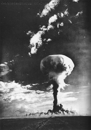 The first actual hydrogen bomb tested by the Soviet Union in 1955