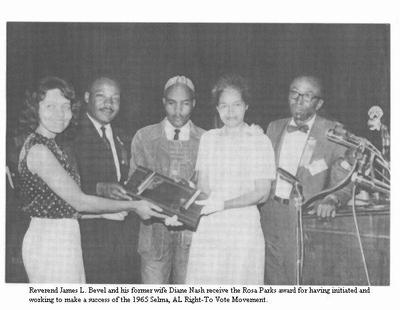 Diane and her husband James receive the SCLC Rosa Parks award in 1965 ...