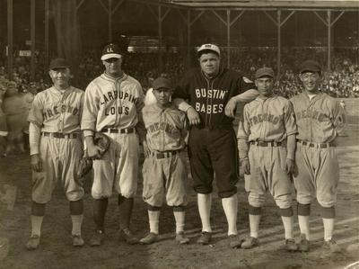 ruth babe baseball gehrig lou fame hall 1927 series league york players sutori kenesaw landis game athletic uniforms club