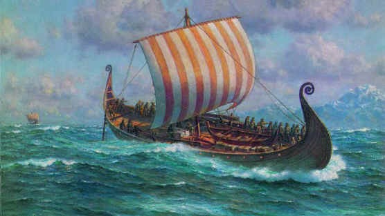 Image of a viking long boat the shallow draft is not depicted, however ...