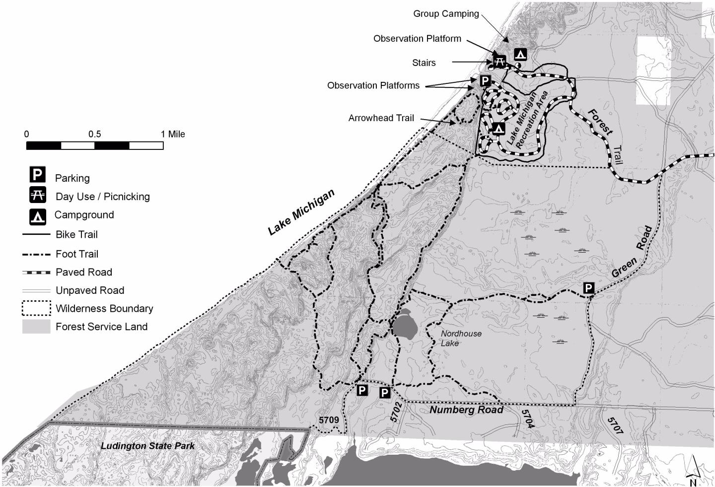 Nordhouse Dunes Camping Map Trail Map Of Nordhouse Dunes Wilderness Area | Sutori