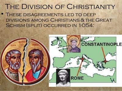 This picture represents the split between east and western Christian ...
