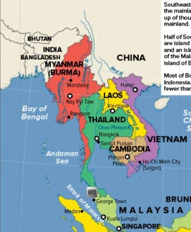 3. Most of the mainland occupines a lardge peninsula located between ...