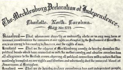 the mecklenburg declaration of independence