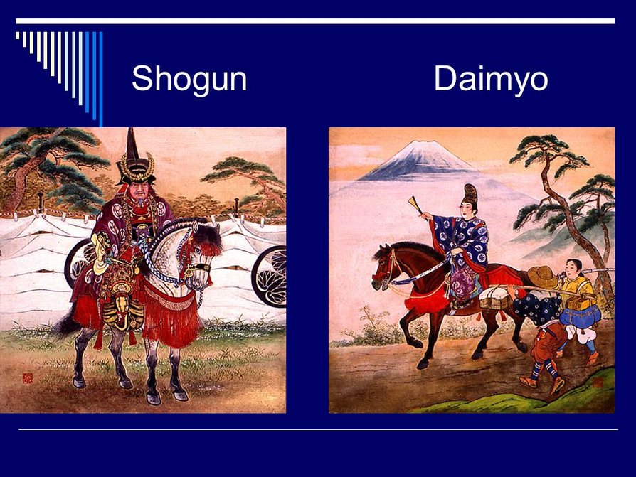 Daimyo Example Daimyo: in feudal Japan; one of the great lords who severed as vassals ...