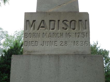 James Madison died of natural causes on June 28, 1836 in Montpelier ...